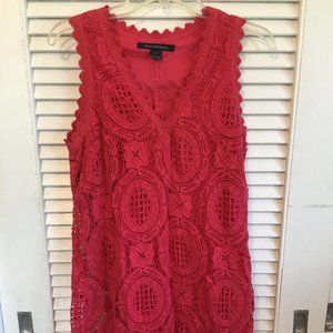 French Conenction Pink Lace Shift Dress